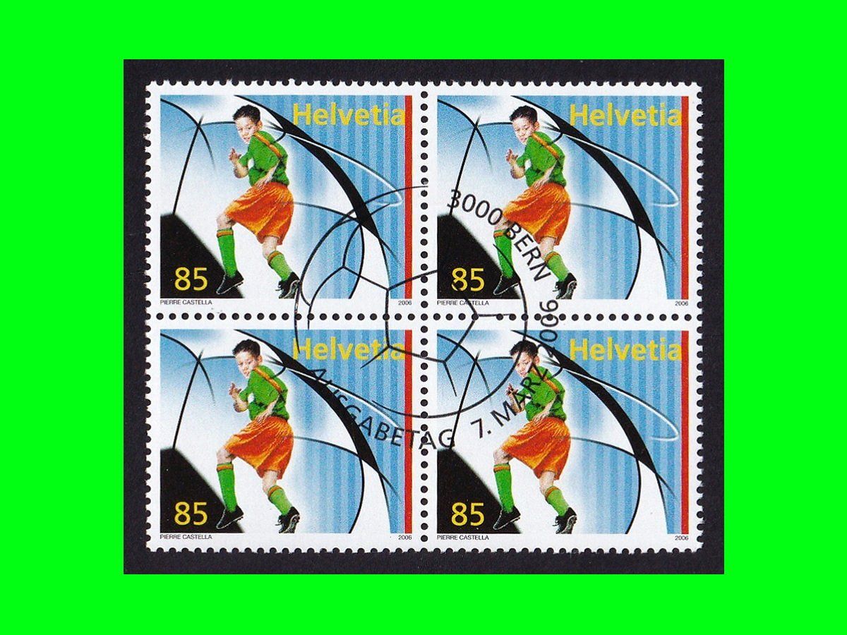 Tous les timbres: Viererblock "Juniorenfussball" (2006) – Neuf (Voir description) à Dübendorf par chiara48