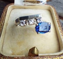 Vintage Saphir Ring 925 Silber