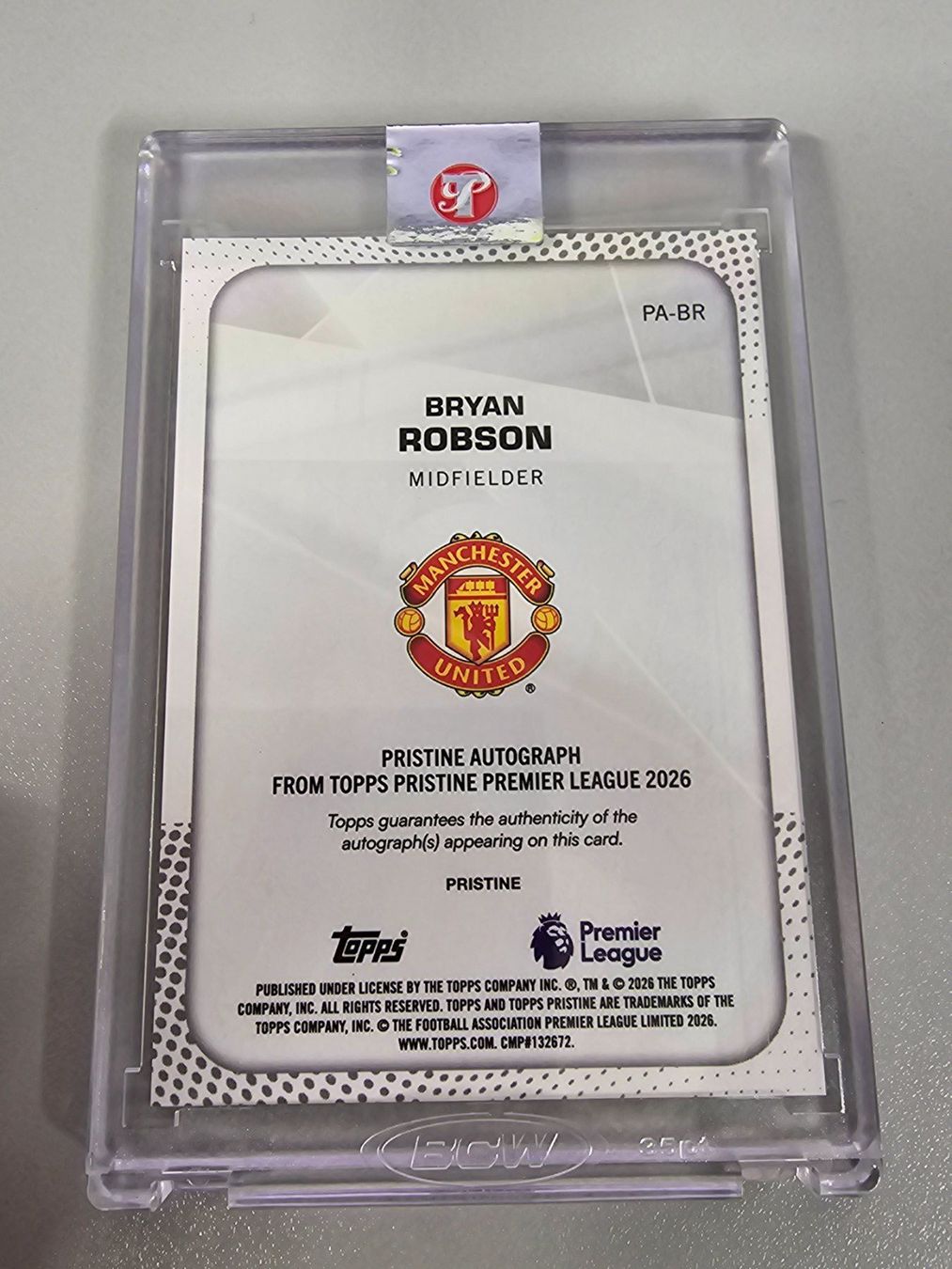 Topps Carte collezionabili: BRYAN ROBSON 2026 Topps Pristine  Pristine Auto/75 ManUnited – Usato da Arth venduto da BricksCardsCollects 1