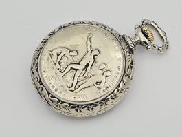 Antike Taschenuhr Handaufzug mit Motiv