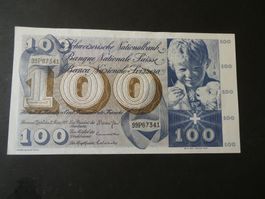 Schweiz 1973, 100 Franken   - ungefaltet, leicht knittrig