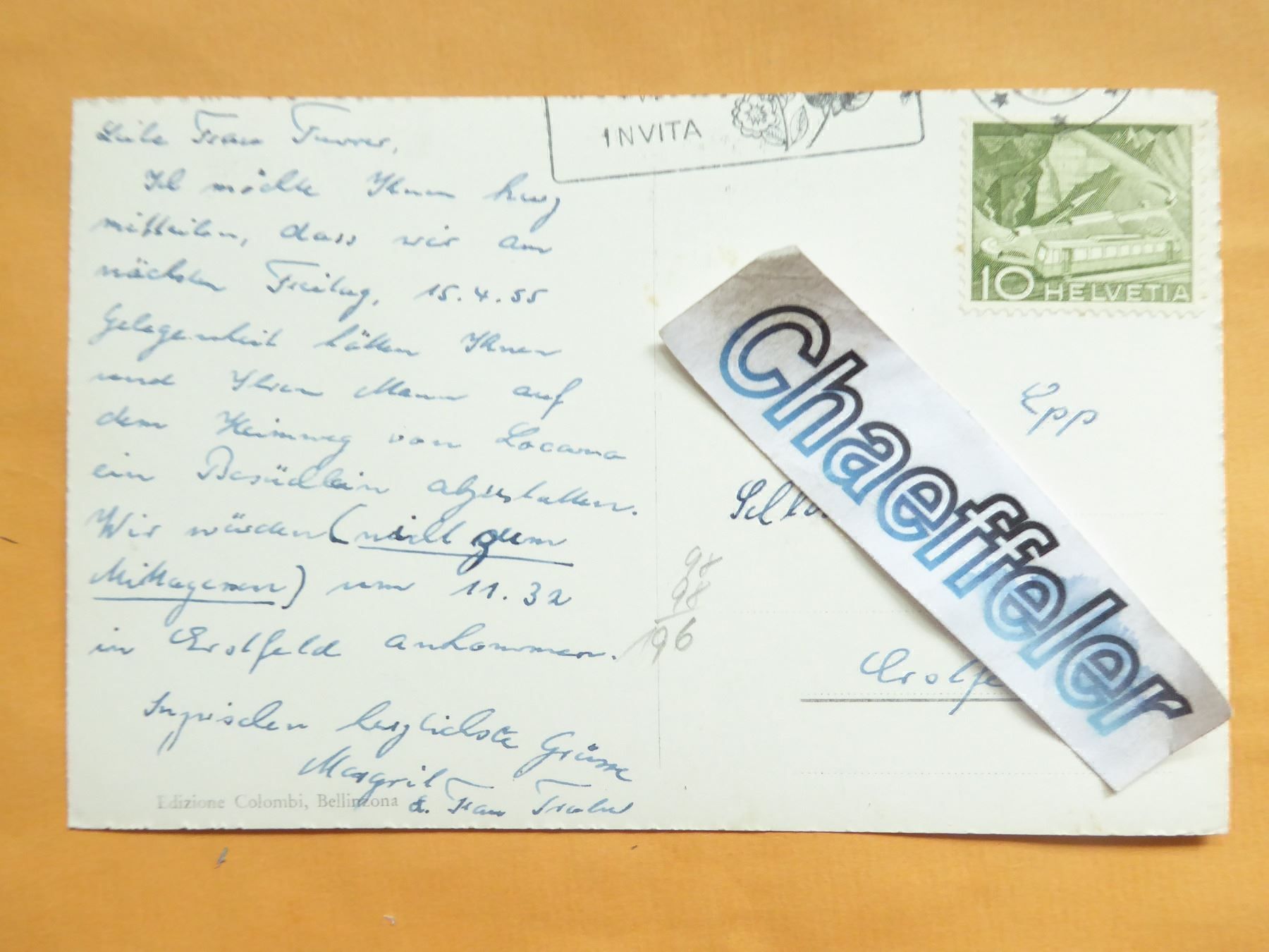 Cartoline postali: Locarno,  Madonna del Sasso – Usato da Zürich venduto da Chaeffeler 1