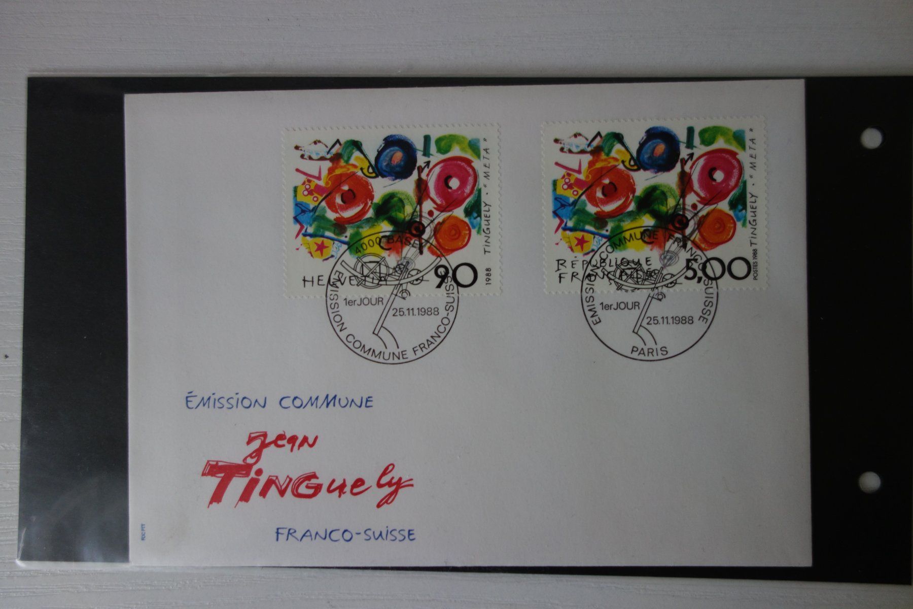 Buste & buste per spedizione: Briefmarken Couvert Jean Tinguely 1988 – Usato da Schachen b Herisau venduto da Locophon 3