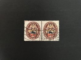 1927, Nothilfe mit Perfin (WSS) im Paar