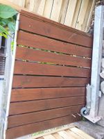Gartentor massiv aus Holz und Eisen mit Pfosten