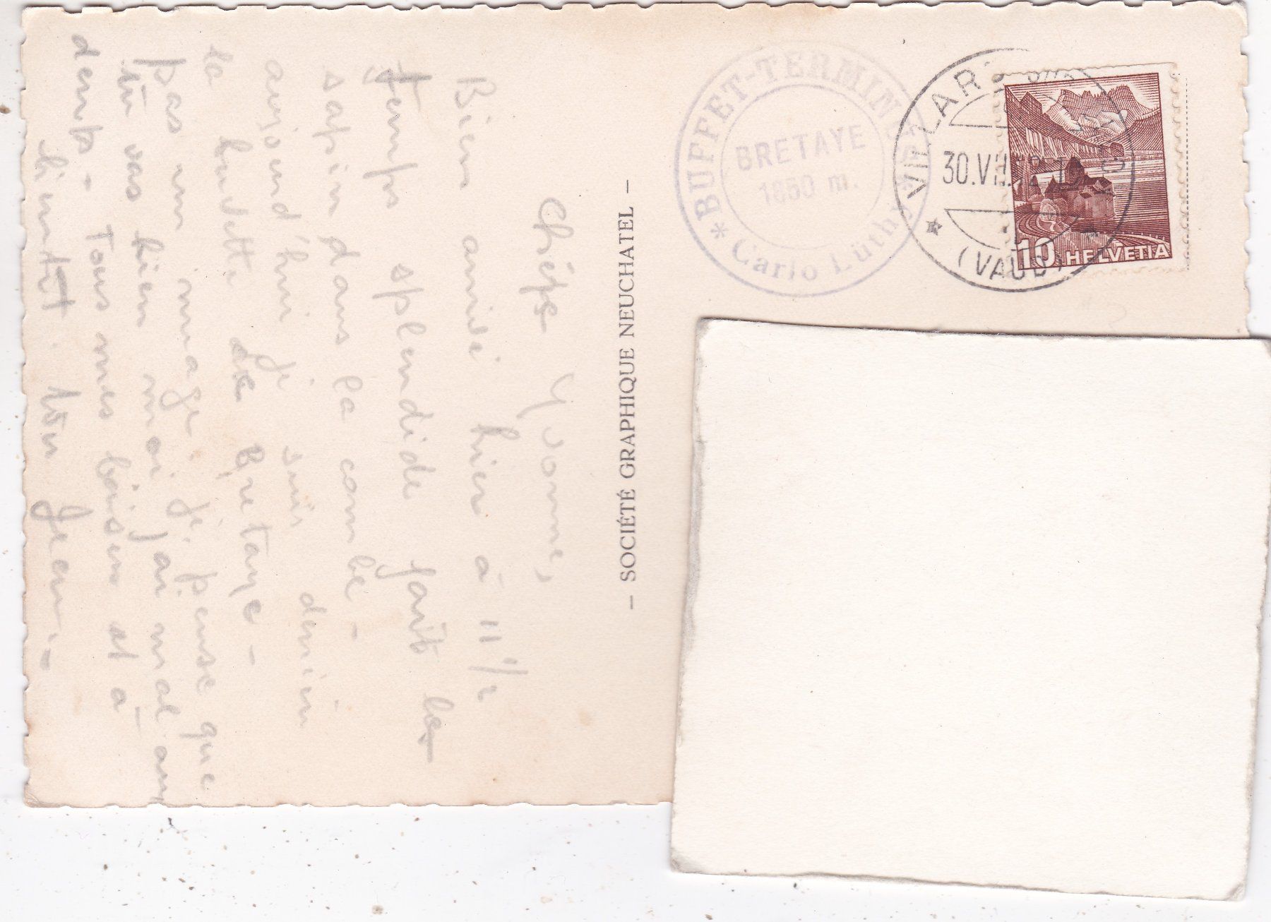 Cartoline postali: Bretaye Dents de Morcles 1942 – Usato da Herisau venduto da Lisegrat2008 1