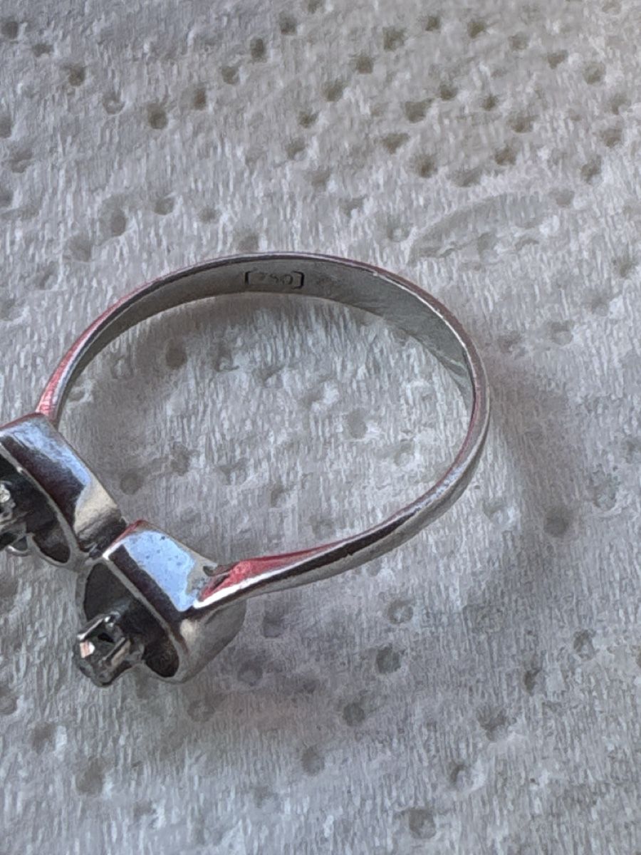 Anelli: Bague deux coeurs or blanc 18k – Usato da Versoix venduto da tem_f7yk 2