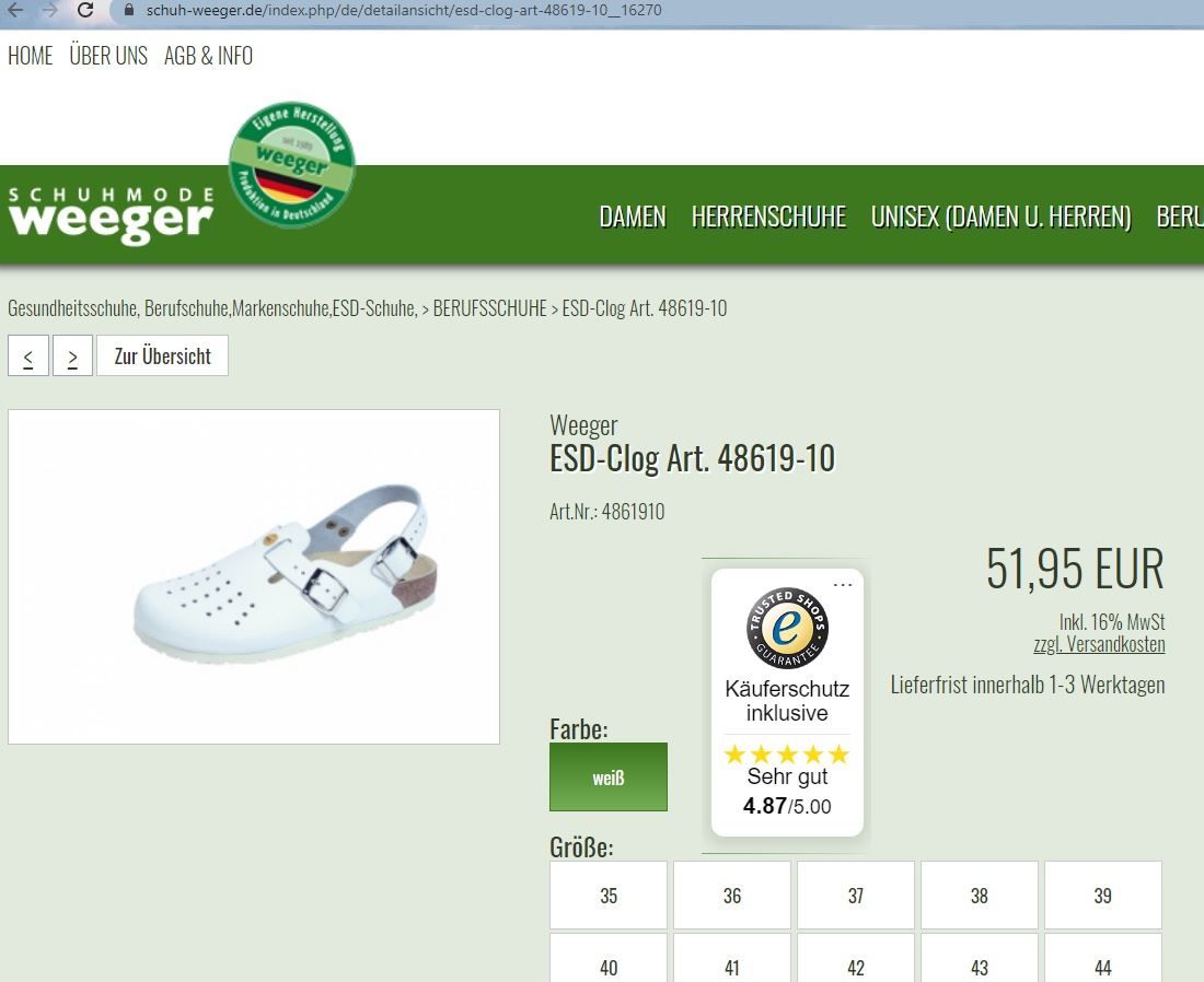 Damenschuhe: Haus und Berufsschuhe von Weeger Gr.35 – Neu und originalverpackt aus Uerkheim von Justi.y 1