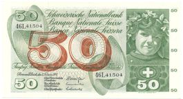 Schweiz Suisse 50 Franken 7.2.1974 Leutwiler fast unz