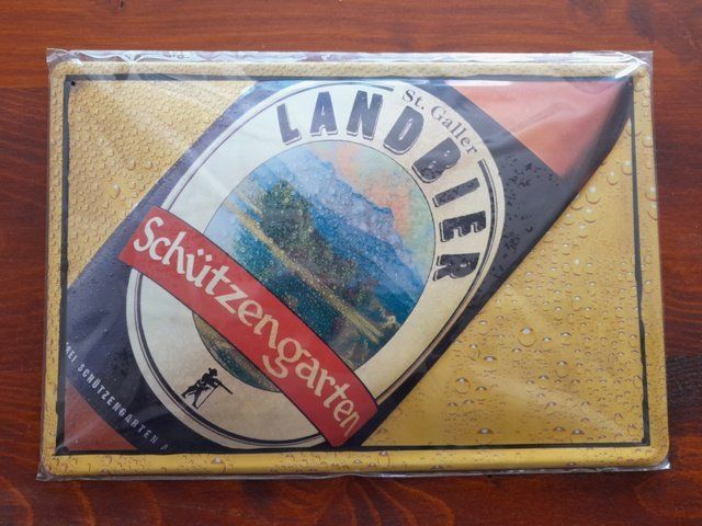 Insegne: Bier Brauerei Schützengarten Blechschild – Usato da St.Gallen venduto da Stocken64