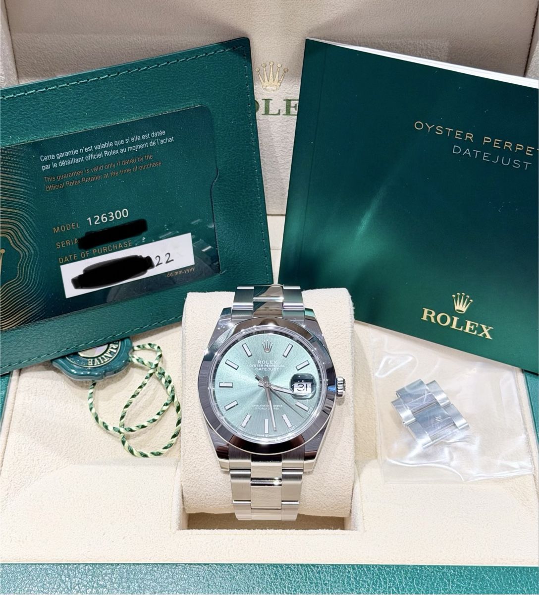 Rolex Uhren: Rolex Datejust 41 Mint-Green – Gebraucht aus Zürich von WATCHROOM