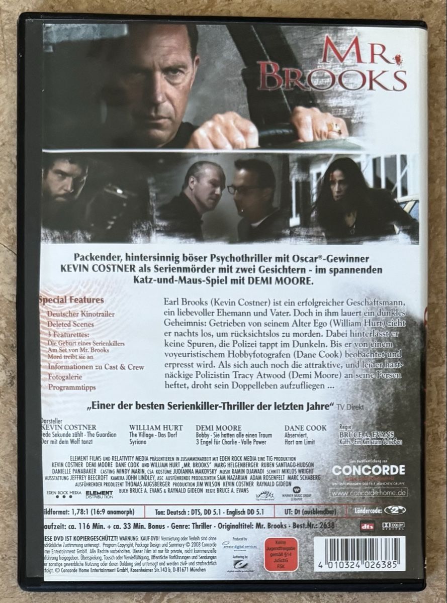 Tous les DVDs: MR.BROOKS DER MÖRDER IN DIR – Neuf (Voir description) à Dietikon par AndreaSch01 1