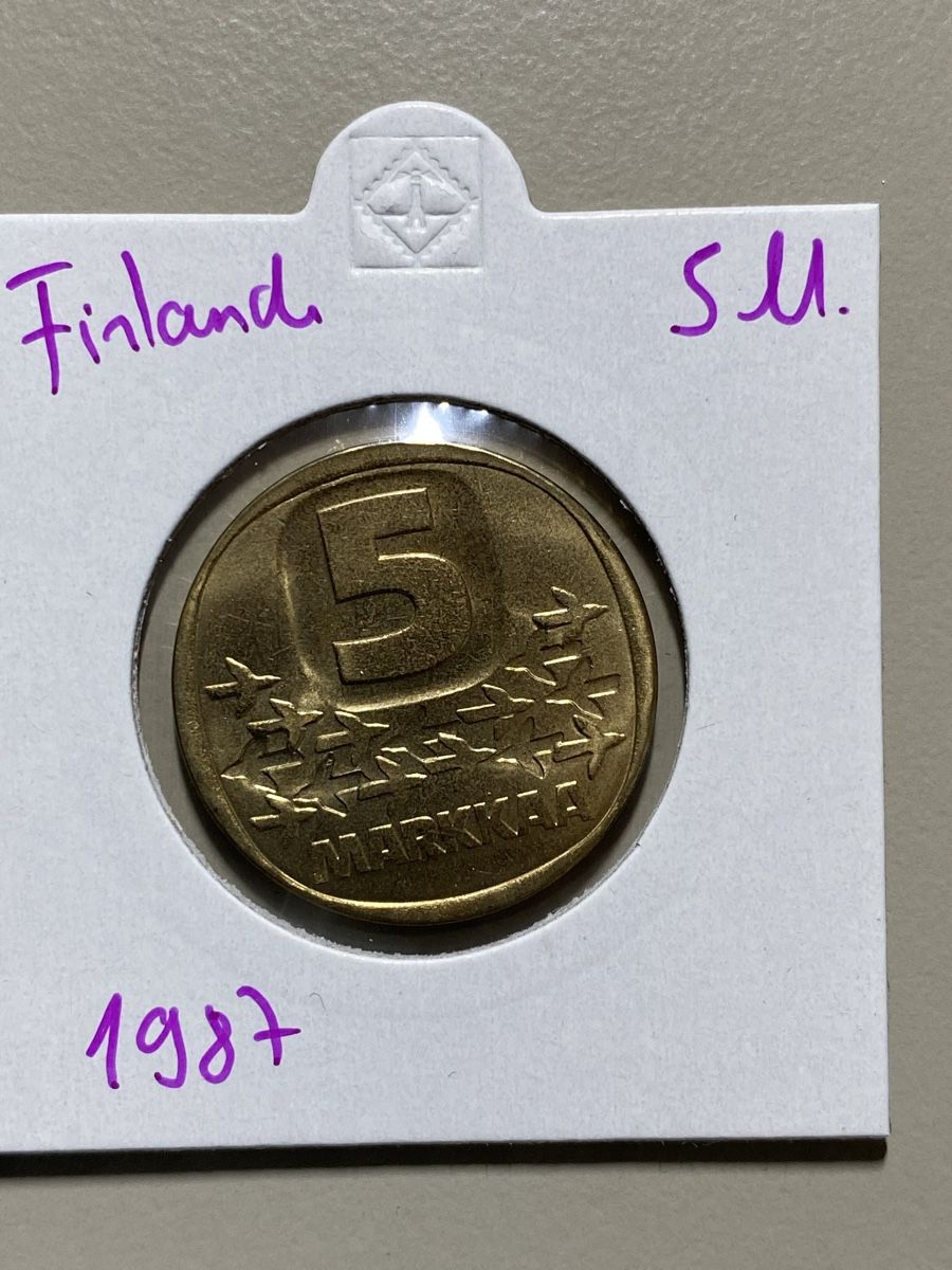 Tutti le monete: Finlande - 5 Markka - 1987 – Usato da Payerne venduto da Mike1682