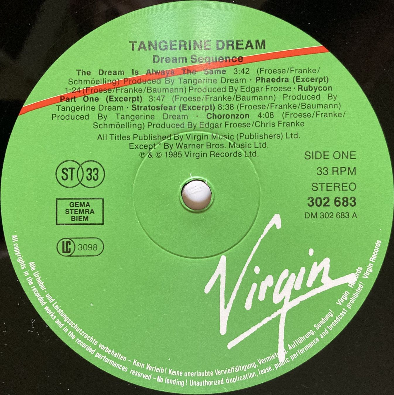 Schallplatten: TANGERINE DREAM - DREAM SEQUENCE – Gebraucht aus Bottens von hotter-than-hell 2