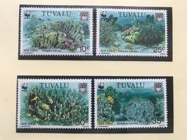 WWF Tuvalu 1992 Satz Blaukoralle postfrisch