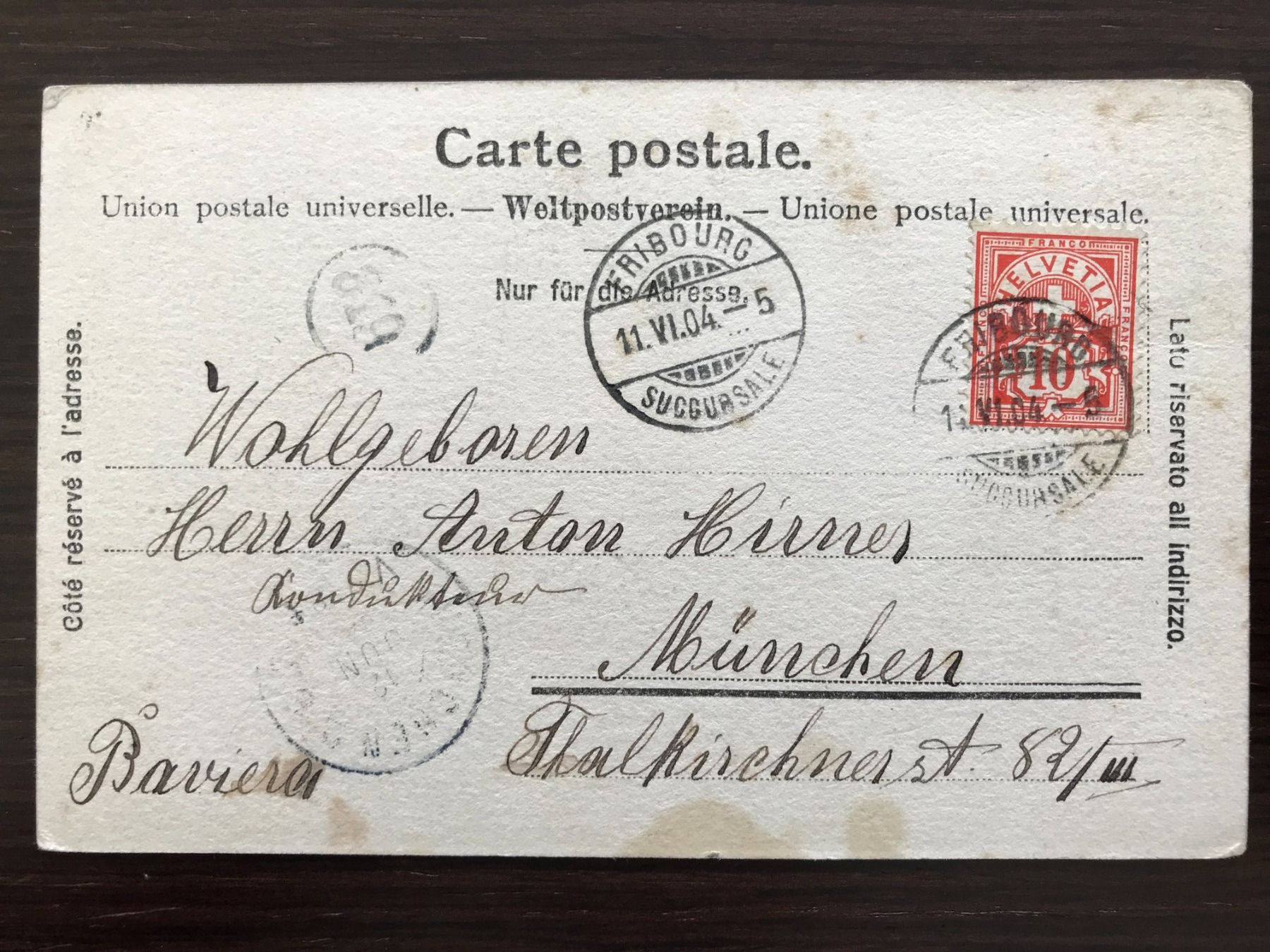 Cartoline postali: FRIBOURG La Cathédrale, 1904 – Usato da Wald ZH venduto da TLILEF 1
