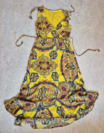 KLEID SOMMERKLEID FROGBOX S 36 XS 34 OCKER ETRO DESIGN,  TOP