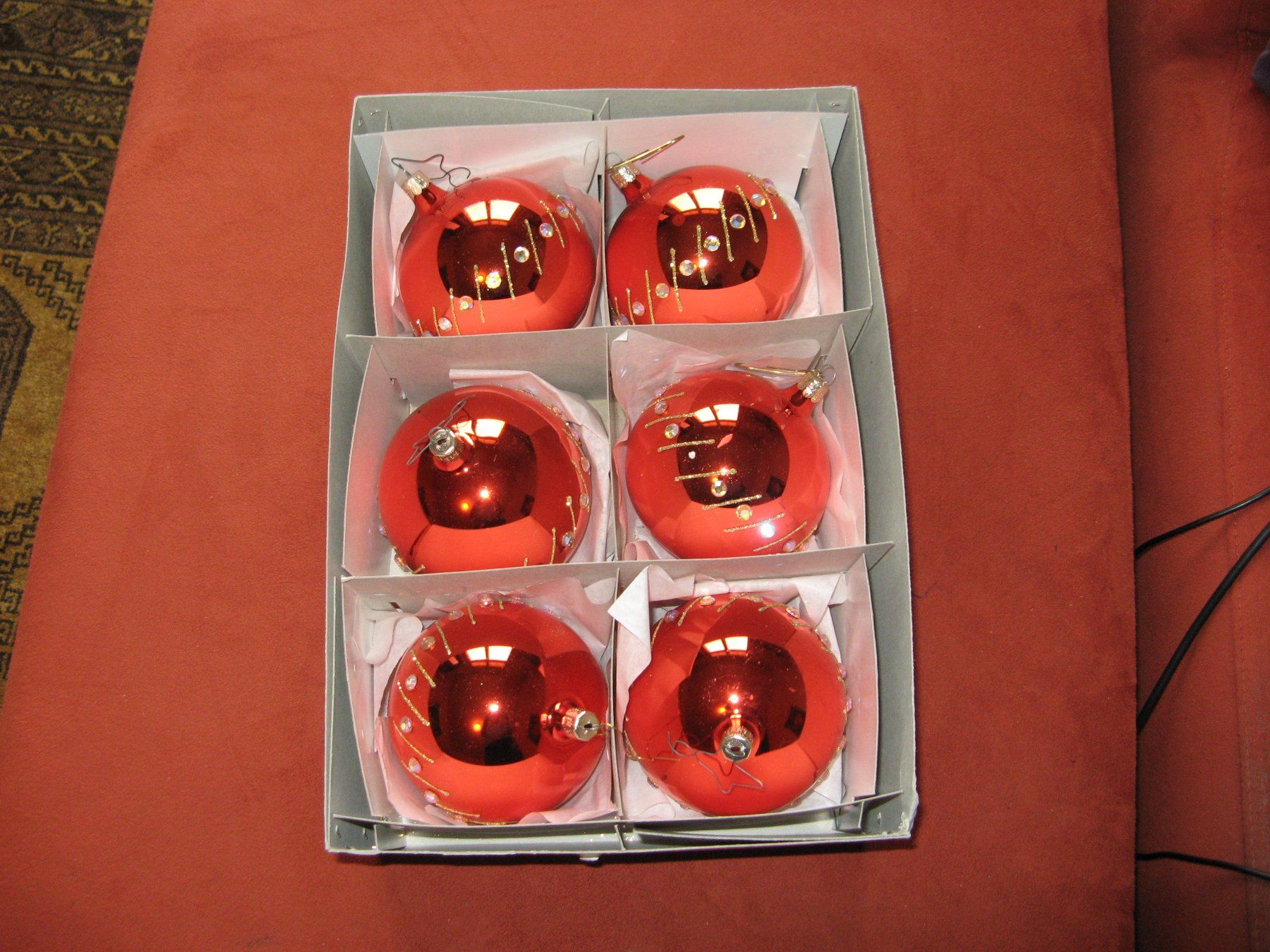 Tutte le decorazioni: 6 grosse Weihnachtskugeln orange 9 cm – Usato da Zürich venduto da apil