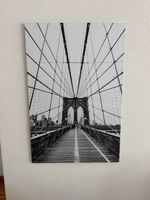 Brooklyn Bridge, Schwarz-Weiss, Kunstbild, Alu-Dibond
