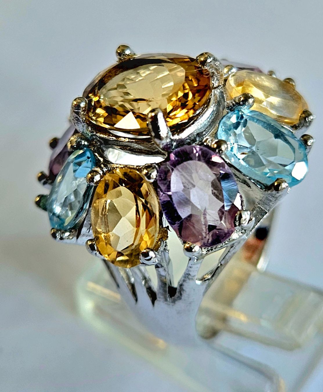 Anelli: Edelstein Fingerring Blume – Nuovo e nell'imballaggio originale da Zürich venduto da adriben 1
