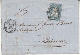 SBK 23B4 (23G) auf Faltbrief Chaux de Fonds - Bienne, Abart
