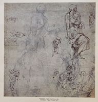 Michelangelo Buonarotti Studienblatt 37 x 29 cm