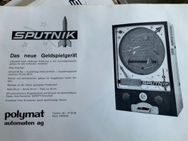 Werbeblatt Sputnik Geldspielgerät, für Sammler, Rarität!