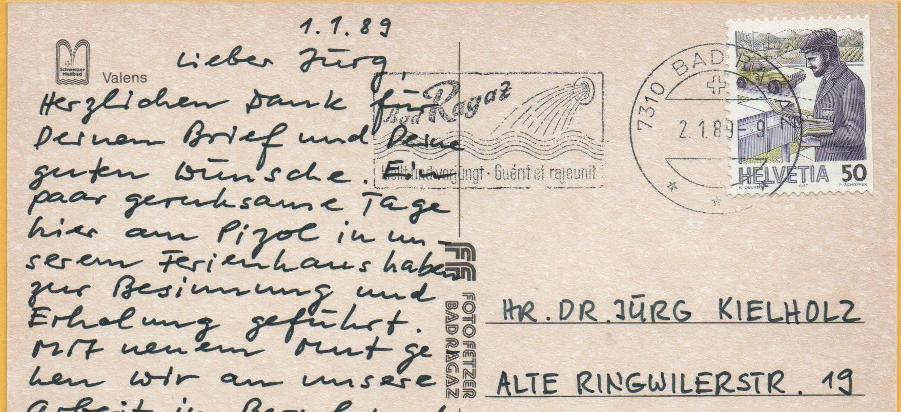 Cartoline postali: VALENS im Winter – Usato da Jona venduto da philajona 1