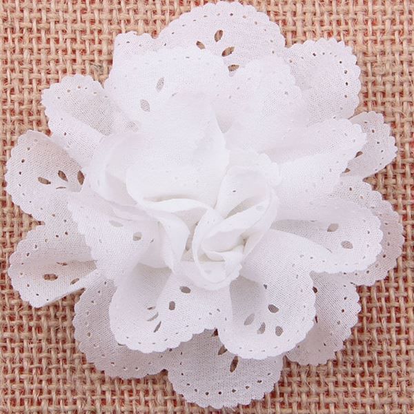 Tessuti: Big FLEUR en tissu BLANC 7cm – Nuovo e nell'imballaggio originale da St-Imier venduto da goodber