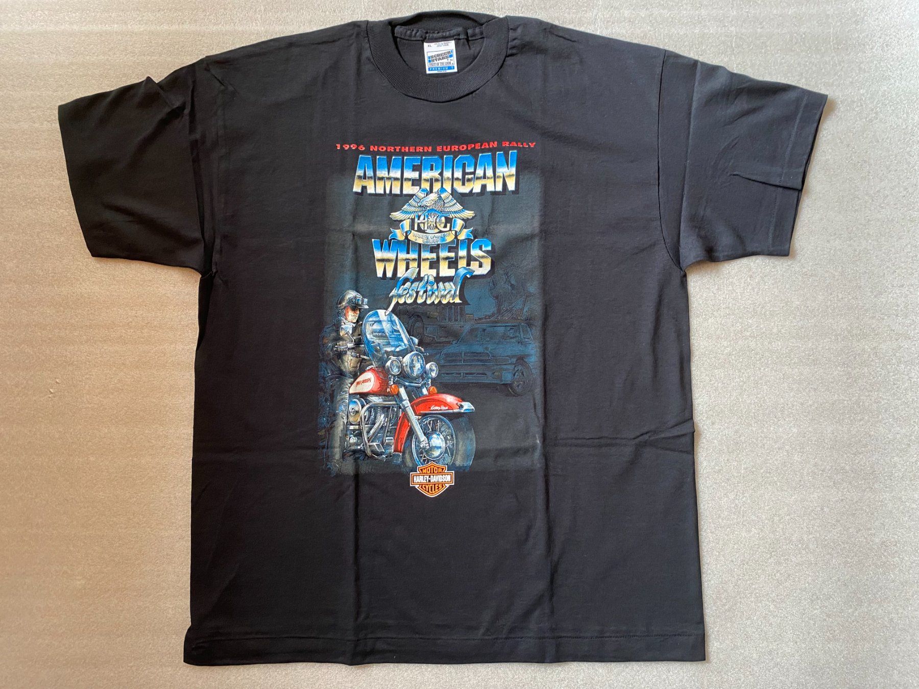 Harley-Davidson T-shirt: Harley Davidson T-Shirt, American Wheels – Usato da Berg TG venduto da Electrolux23