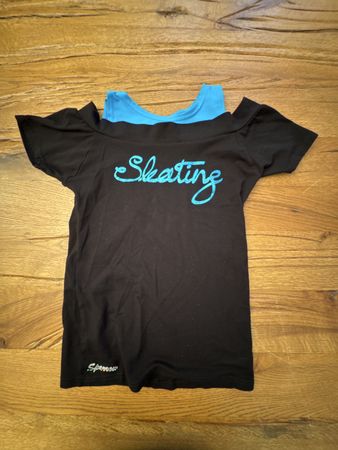 Eiskunstlauf, schwarzes Skating Shirt  Grösse 140/146