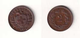 Schweiz 2 Rappen 1912 fast ungebraucht - seltener Jahrgang!