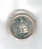 Münze, Kanada 50 Cent - Wolf