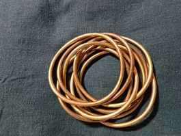 Braccialetti rigidi in ottone - Set di 8