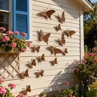 15 Stück Metall Schmetterling Wanddekoration rostig