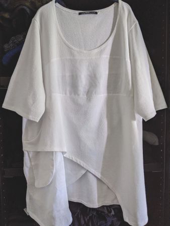 LILY WHITE : Tunique blanche 35% lin,  t. XXL, NEUVE