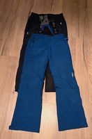 Skihose dunkelblau und petrol, neuwertig, 140