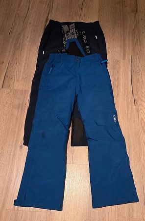 Skihose dunkelblau und petrol, neuwertig, 140