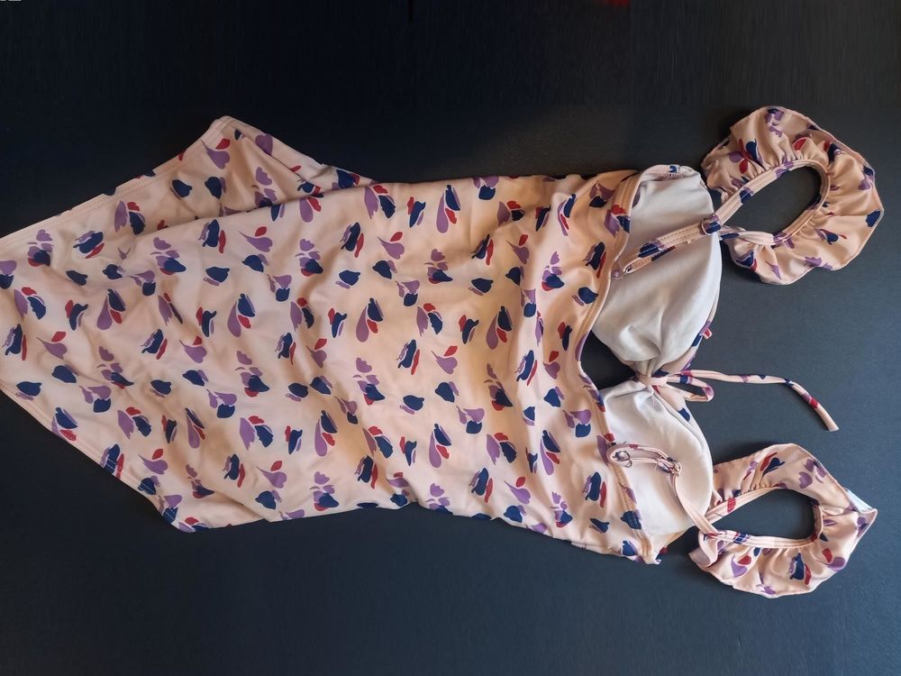 Schwangerschaft Badeanzug Damen - Retro Design Mit Wellenkante & Bügel