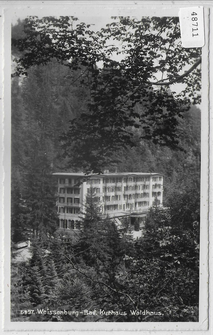 Cartoline postali: Weissenburg-Bad - Kurhaus Waldhaus – Usato da Ettingen venduto da Kartenplanet