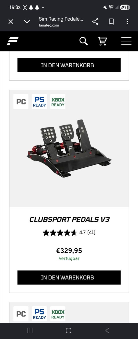 Sistema di controllo: Fanatec Sim Racing Komplett-Set – Usato da Alpthal venduto da Stj2 8