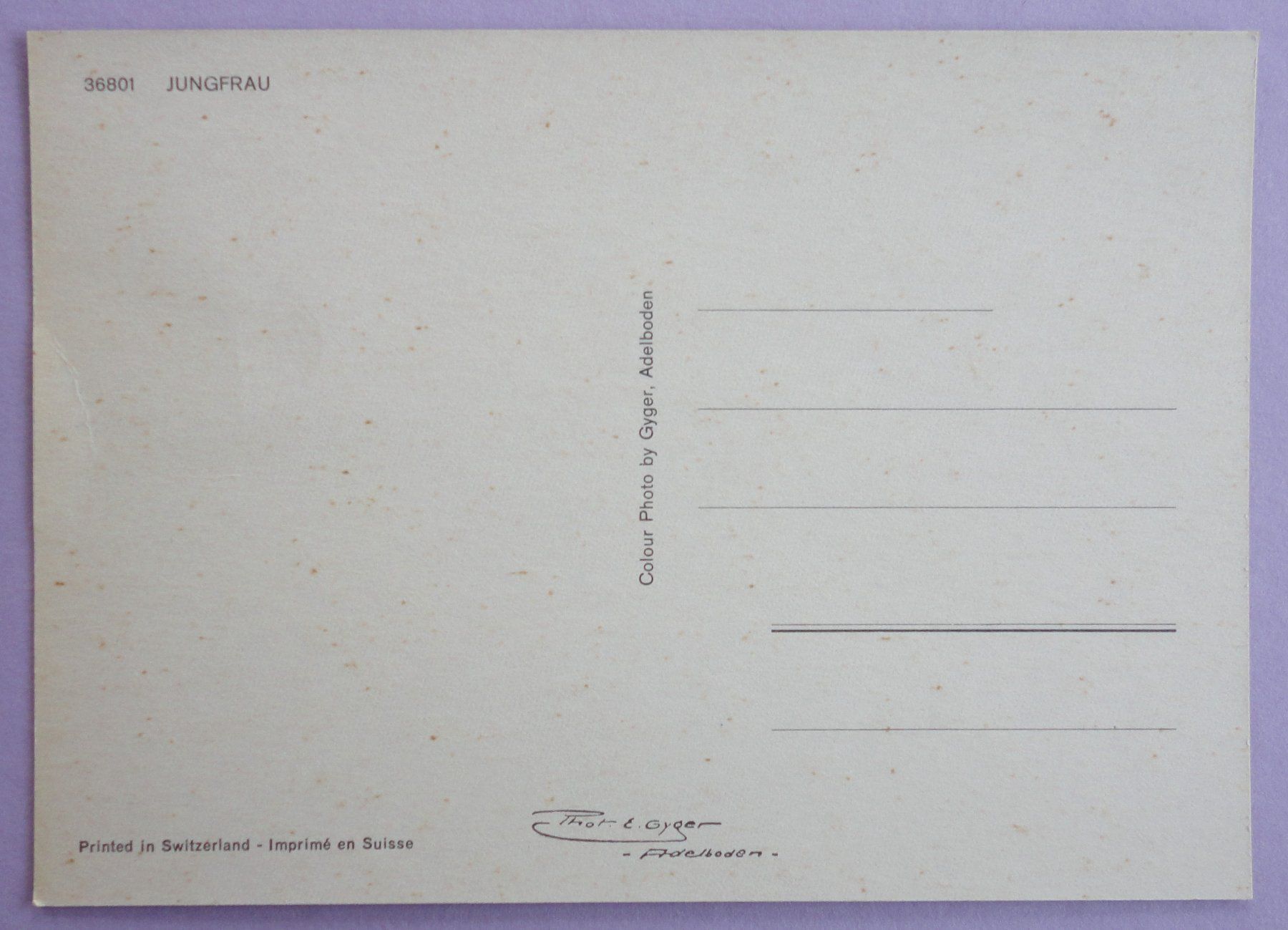 Cartes postales: Jungfrau – Défectueux à Fétigny par Billy2miny 1