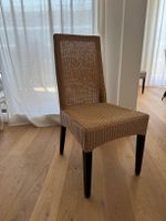 Esszimmerstuhl Rattan mit Stoffbezug braun guter Zustand