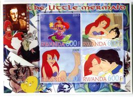 Block "Walt Disney. Arielle, die Meerjungfrau". Ruanda