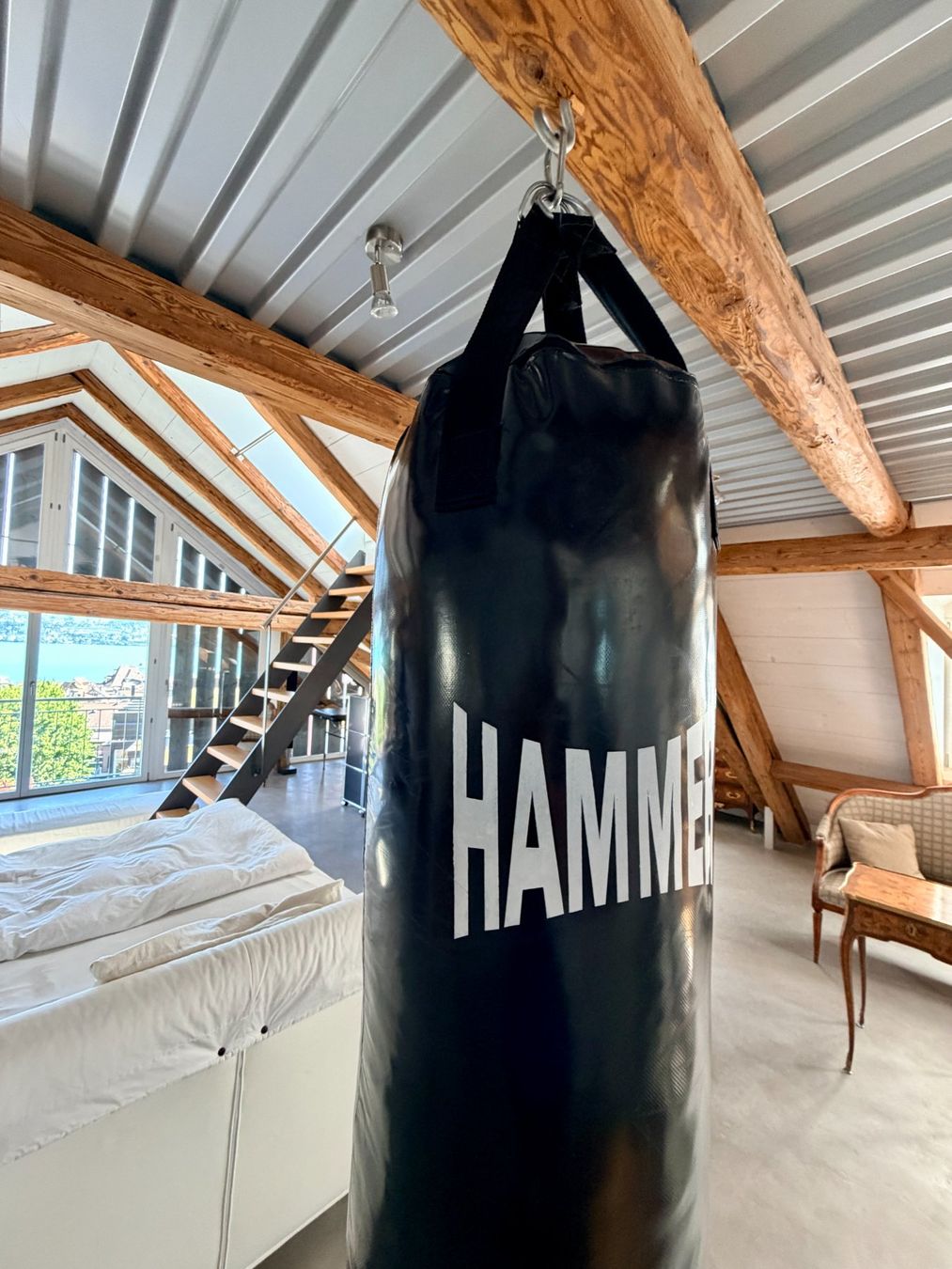 Sacchi da boxe: NA0101 Hammer Boxsack Schwarz ca. 90x33cm – Usato da Horgen venduto da Paintingmaster 6