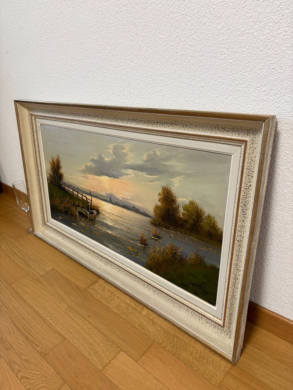 Gemälde: 96cmbreitx56cm hoch Öl Gemälde See mit Windmühlen H Openneer – Gebraucht aus Ottenbach von TimelessEmotions. 3