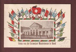 BASEL - Gruss von der Mustermesse - 1921 // kleiner Riss //