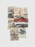 7 asiatische Tuschezeichnungen auf Japanpapier