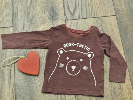 Langarmshirt Lupilu bordeau Bär Motiv Gr 74/80 top Zustand
