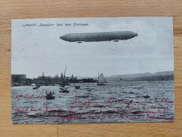 AK Luftschiff Zeppelin über dem Zürichsee